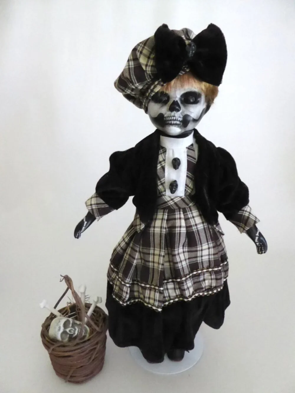 OOAK 16” SKELETON HORROR UNDEAD PORCELAIN DOLL PROP ODDITY
